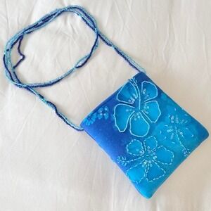 boho blue beaded‎ vintage crossbody purse